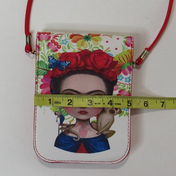 Frida Kahlo Crossbody Genuine Leather Purse Handbag PERFECT for Phone and Wallet - Picture 6 of 7